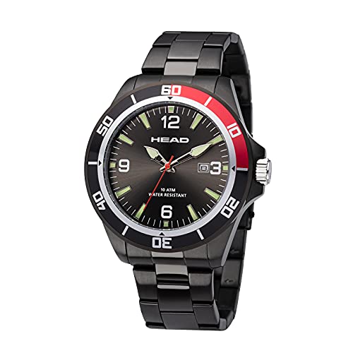 HEAD Unisex Analog Quarz Uhr mit Edelstahl Armband H800403 von HEAD