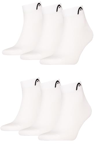HEAD Herren All Sport Quarter Sportsocken 6erPack (35-38, White) von HEAD