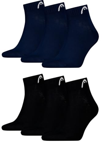 HEAD Herren All Sport Quarter Sportsocken 6erPack (39-42, Black/Navy) von HEAD