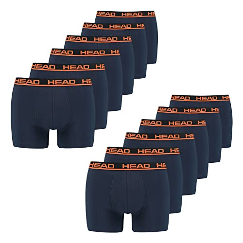 HEAD Herren Basic Boxer Cotton Stretch 12er Pack, Wäschegröße:2XL, Artikel:-010 Blue/orange von HEAD