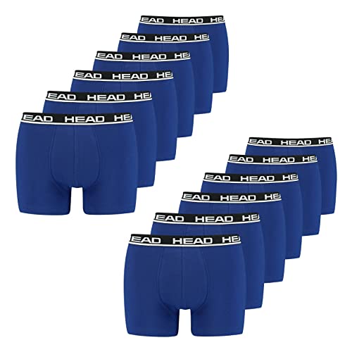 HEAD Herren Boxer Boxershort Unterhose 12er Pack in vielen Farben (Blue/Black, L) von HEAD