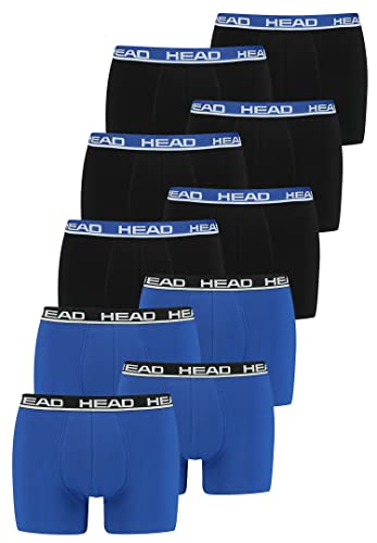 HEAD Herren Basic Boxer Pant Shorts Unterwäsche Unterhose 10 er Pack, Farbe:Black Blue/Blue Black, Bekleidungsgröße:L von HEAD