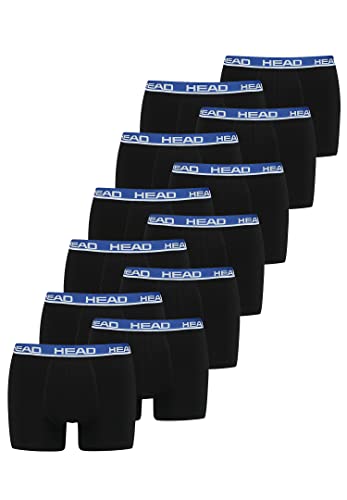 HEAD Herren Basic Boxer Pant Shorts Unterwäsche Unterhose 12 er Pack, Farbe:008 - Black/Blue, Bekleidungsgröße:XL von HEAD
