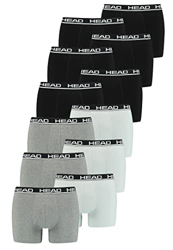 HEAD Herren Basic Boxer Pant Shorts Unterwäsche Unterhose 12 er Pack, Farbe:Black/Grey Combo, Bekleidungsgröße:L von HEAD