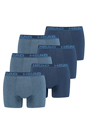 HEAD Herren Basic Boxer Pant Shorts Unterwäsche Unterhose 6 er Pack, Farbe:003 - Blue Heaven, Bekleidungsgröße:XL von HEAD