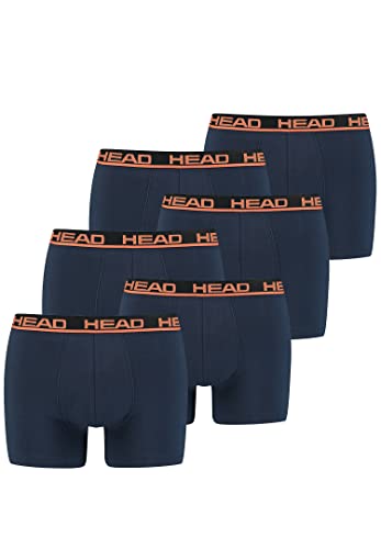 HEAD Herren Basic Boxer Pant Shorts Unterwäsche Unterhose 6 er Pack, Farbe:010 - Blue/Orange, Bekleidungsgröße:XXL von HEAD