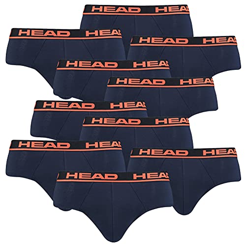 HEAD Herren Basic Brief Pant Slip Unterwäsche Unterhose 10 er Pack , Farbe:003 - Blue / Orange, Bekleidungsgröße:M von HEAD