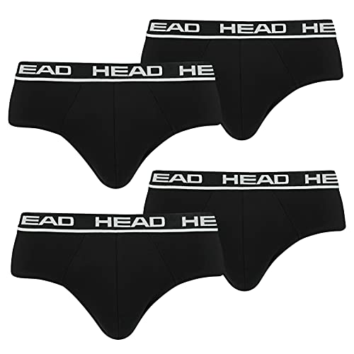 HEAD Herren Basic Brief Pant Slip Unterwäsche Unterhose 4 er Pack , Farbe:002 - Black, Bekleidungsgröße:M von HEAD