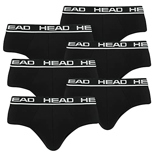 HEAD Herren Basic Brief Pant Slip Unterwäsche Unterhose 6 er Pack , Farbe:002 - Black, Bekleidungsgröße:XL von HEAD