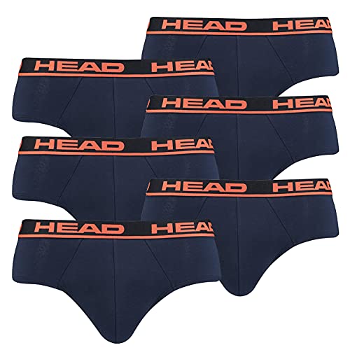 HEAD Herren Basic Brief Pant Slip Unterwäsche Unterhose 6 er Pack , Farbe:003 - Blue / Orange, Bekleidungsgröße:L von HEAD