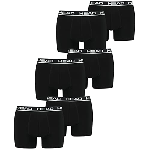 HEAD Herren Boxer Short Underwear (6er Pack) (L, Black/Black) von HEAD