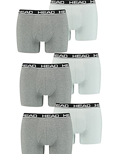 HEAD Herren Boxer Short Underwear (6er Pack) (L, Grey Combo) von HEAD