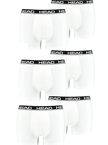 Head Herren Boxer Short Underwear (6er Pack) (L, White/White) von HEAD
