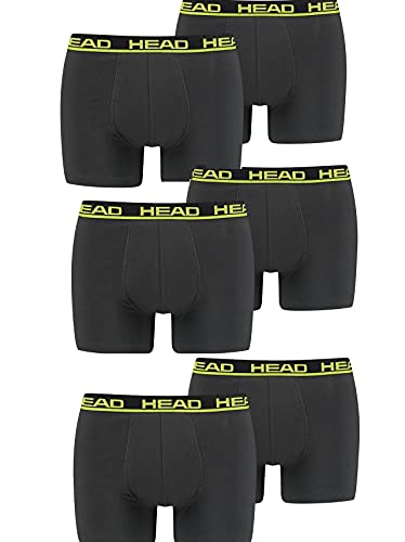 HEAD Herren Boxer Short Underwear (6er Pack) (M, Phantom/Lime Punch) von HEAD