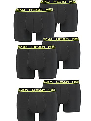 HEAD Herren Boxer Short Underwear (6er Pack) (XL, Phantom/Lime Punch) von HEAD