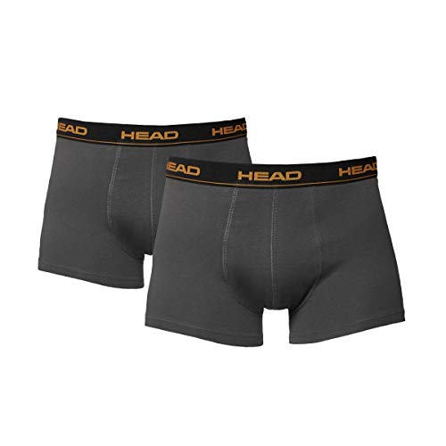 HEAD Herren Boxer Shorts Basic 2er Pack, grau(Grey (Dark Shadow)),S von HEAD