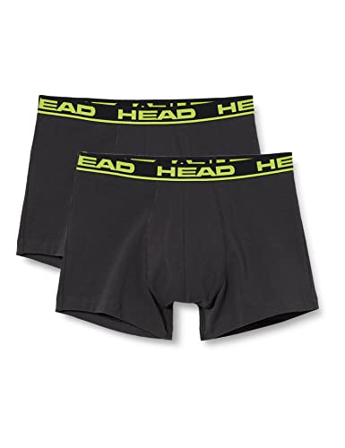 HEAD Herren Boxer Unterwäsche, Schwarz/Grün, M (2er Pack) von HEAD