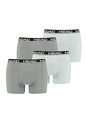 HEAD Herren Boxershorts 841001001 4er Pack, Farbe:012 - Grey Combo, Bekleidungsgröße:M von HEAD