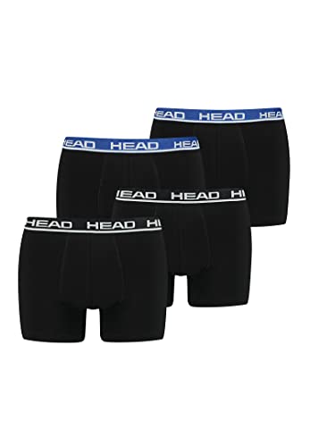 HEAD Herren Boxershorts 841001001 4er Pack, Farbe:Black/Black Blue, Bekleidungsgröße:M von HEAD