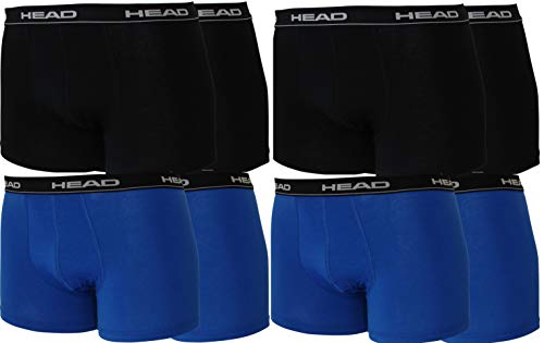 HEAD Men Boxershort 841001001 Basic Boxer 8er Pack, Farbmix 2 X (200) Black - 2 X (021) Blue / Black, L von HEAD