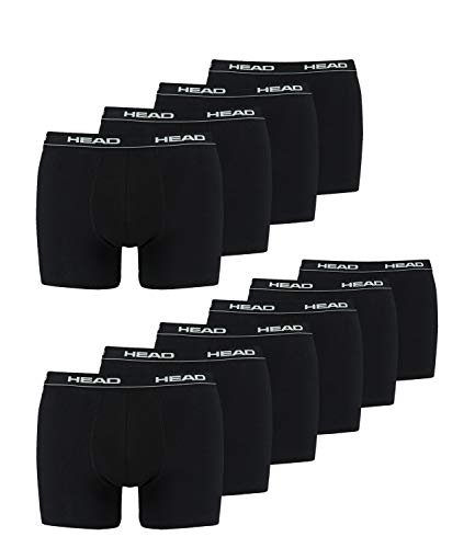 HEAD Herren Boxershorts Cotton Stretch 891003001 10er Pack, Farbe:Schwarz, Wäschegröße:L, Menge:10er Pack (5X 2er Pack), Artikel:-200 Black von HEAD