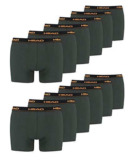 HEAD Herren Boxershorts Cotton Stretch 891003001 10er Pack, L, 862 - Dark Shadow von HEAD