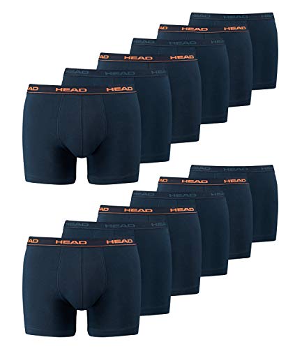 HEAD Herren Boxershorts Cotton Stretch 891003001 10er Pack, M, 493 - Peacoat/Orange von HEAD