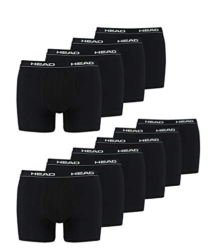 HEAD Herren Boxershorts Cotton Stretch 891003001 10er Pack, XL, 200 - Black von HEAD