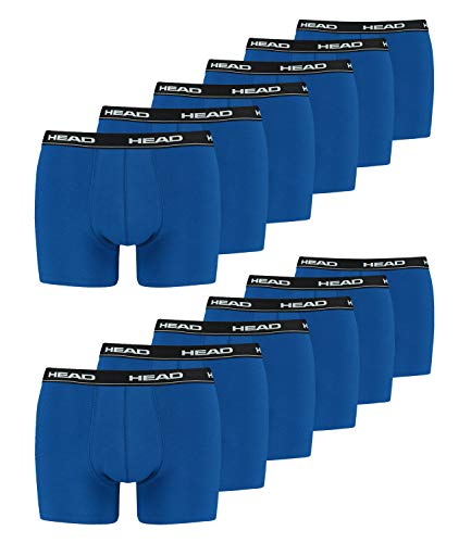 HEAD Herren Boxershorts Cotton Stretch 891003001 12er Pack, Farbe:Blau, Wäschegröße:M, Menge:12er Pack (6X 2er Pack), Artikel:-021 Blue/Black von HEAD