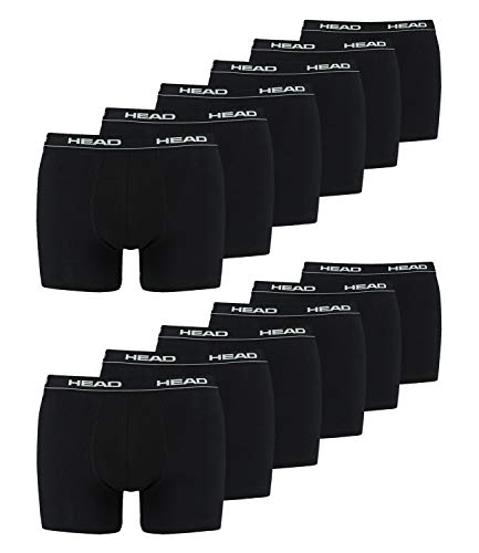 HEAD Herren Boxershorts Cotton Stretch 891003001 12er Pack, Farbe:Schwarz, Wäschegröße:L, Menge:12er Pack (6X 2er Pack), Artikel:-200 Black von HEAD