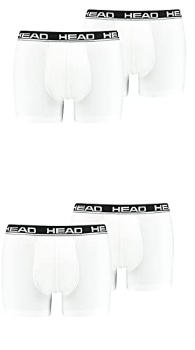 HEAD Herren Boxershorts Unterhosen 4P (White, L) von HEAD