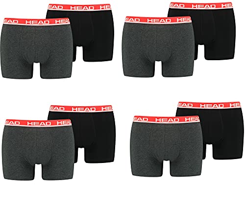 HEAD Herren Boxershorts Unterhosen Unterwäsche 10P (Grey/Red, M) von HEAD