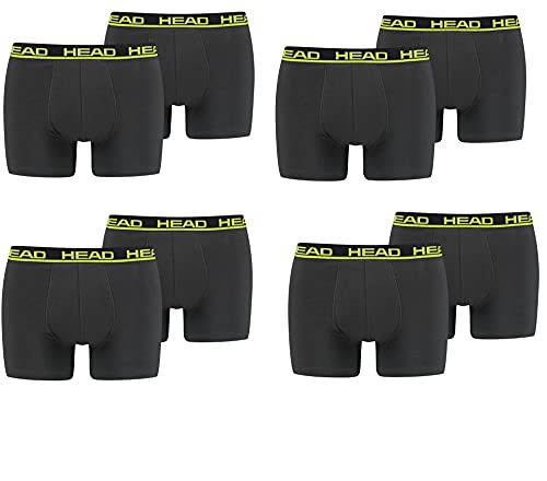 HEAD Herren Boxershorts Unterwäsche 8P (Phantom / Lime Punch, L) von HEAD