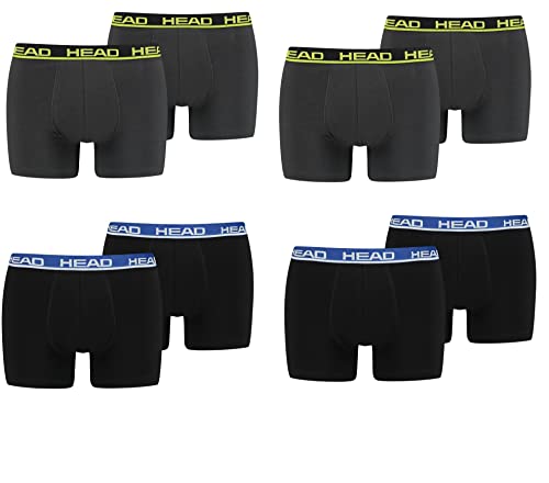 HEAD Herren Boxershorts Unterwäsche 8P (Phantom Lime/Black Blue, M) von HEAD