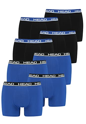 HEAD Herren Boxershorts im 8er Pack ohne Eingriff 841001001, Farbe:Black Blue/Blue Black, Bekleidungsgröße:L von HEAD