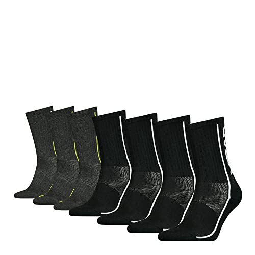 HEAD Herren Damen Performance Crew Strümpfe Sport Socken 7P, Black/Dark Grey 35-38 von HEAD