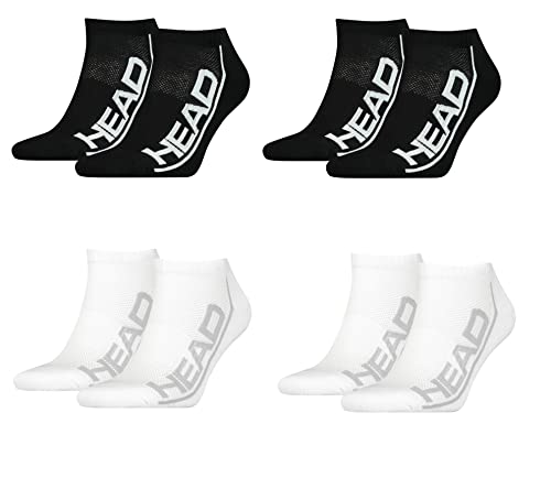 HEAD Herren Damen Performance Sneaker Socken Füsslinge 8P (Black/White, 39-42) von HEAD