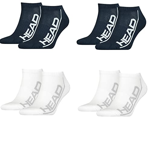 HEAD Herren Damen Performance Sneaker Socken Füsslinge 8P (Navy/White, 39-42) von HEAD