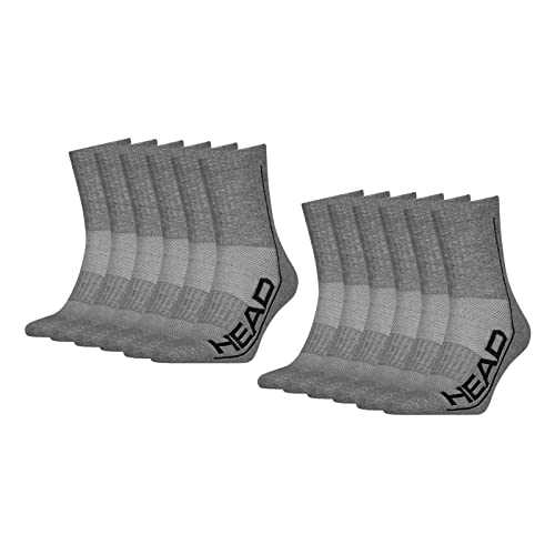 HEAD Herren Damen Performance Sportsocken Short Crew Cotton Blend Socks 6 Paar, Farbe:Grau, Größe:35-38, Artikel:-011 grey von HEAD