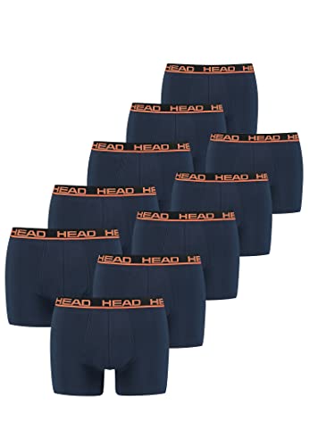 HEAD Herren Men's Basic Boxers Boxer Shorts 10 er Pack, Farbe:003 - Blue/Orange, Bekleidungsgröße:L von HEAD
