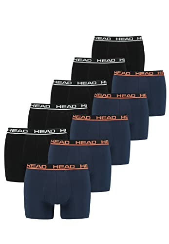 HEAD Herren Men's Basic Boxers Boxer Shorts 10 er Pack, Farbe:Schwarz - Blau, Bekleidungsgröße:L von HEAD