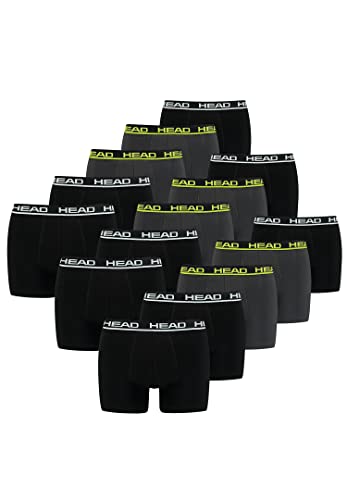 HEAD Herren Men's Basic Boxers Boxer Shorts 15 er Pack, Farbe:Black/Phantom, Bekleidungsgröße:XL von HEAD