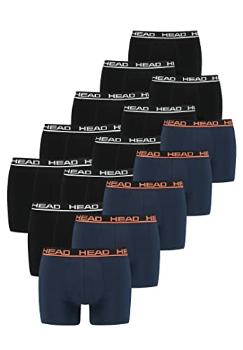 HEAD Herren Men's Basic Boxers Boxer Shorts 15 er Pack, Farbe:Schwarz - Blau, Bekleidungsgröße:L von HEAD