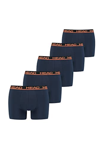 HEAD Herren 881500001 Boxershorts, 5er Pack, Peacoat/Orange, M von HEAD