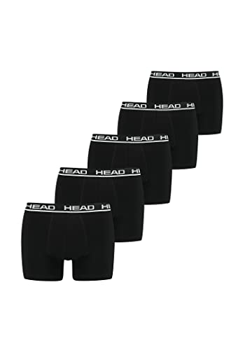 HEAD Herren Men's Basic Boxers Boxer Shorts 5 er Pack , Farbe:Black/Black, Bekleidungsgröße:XXL von HEAD