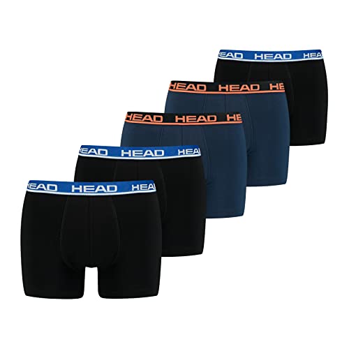 HEAD Herren Men's Basic Boxers Boxer Shorts 5 er Pack , Farbe:Black / Blue, Bekleidungsgröße:L von HEAD