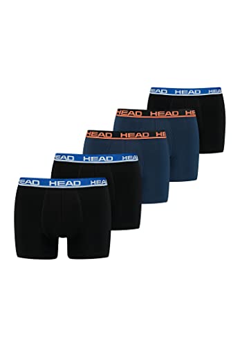 HEAD Herren Men's Basic Boxers Boxer Shorts 5 er Pack, Farbe:Black/Blue, Bekleidungsgröße:S von HEAD