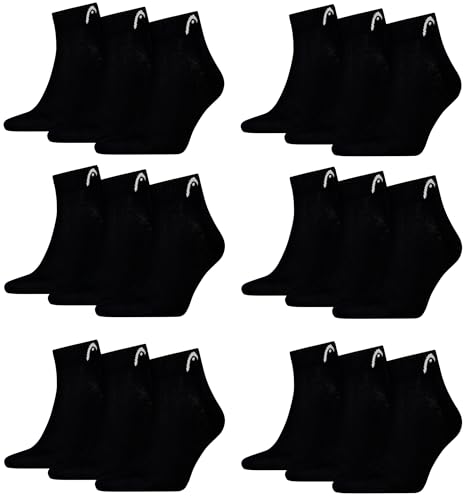 HEAD Herren Quarter Socken All Sport 18P (43-46, Black) von HEAD