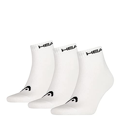 HEAD Herren Quarter 3p Sportsocken, Weiß (White 300), 43/46 (Herstellergröße: 043) (3er Pack) von HEAD