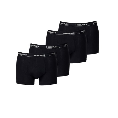 HEAD Herren Boxer Boxershort Unterhose 4er Pack Black 200, S, Schwarz von HEAD